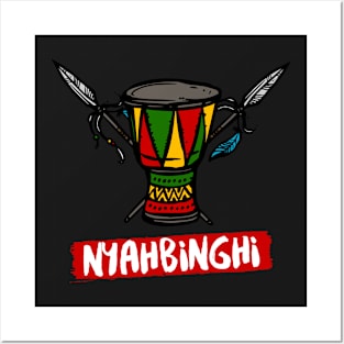 Rastafarian Nyahbinghi Drum Rasta Colors Reggae Posters and Art